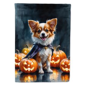 Papillon Puppy Halloween House Flag Large Porch Sleeve Pole Decorative Outside Yard Banner Artwork Wall Hanging, Polyester, House Size, Multicolo (Option: Default)
