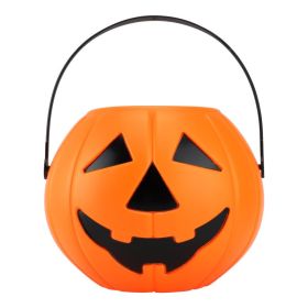 Pumpkin Candy Bucket Portable Plastic Pumpkin Bucket With Handle For Festival Party L (Option: Default)