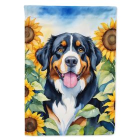 Bernese Mountain Dog in Sunflowers Garden Flag Mailbox Flag Decorative Yard Flag Banner Outside Patio Artwork Yard Flower Beds, Garden Size, Mult (Option: Default)
