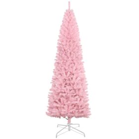 8 Artificial Christmas Tree Douglas Fir Pencil Christmas Tree with 1168 Realistic Branch Tips, Pink (Option: Pink-1100x240x260 mm)