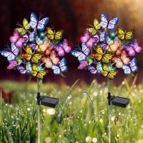 Solar Garden Lights Outdoor Waterproof Decorative Solar Lights Outdoor 8 Pack With 176 LED 136 Butterfly Flower Garden Decor Yard Decorations Pat (Option: Colorful)