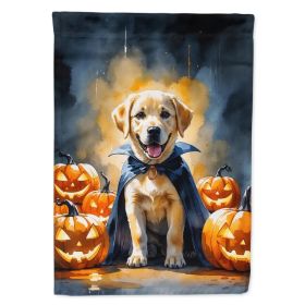Yellow Labrador Retriever Puppy Halloween House Flag Large Porch Sleeve Pole Decorative Outside Yard Banner Artwork Wall Hanging, Polyester, Hous (Option: Default)