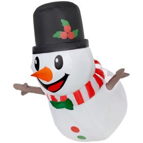 3.4 Inflatable Hanging Snowman w/ LED Lights, Blow-Up Outdoor Christmas Display for Party (Option: White-160x160x120 mm)