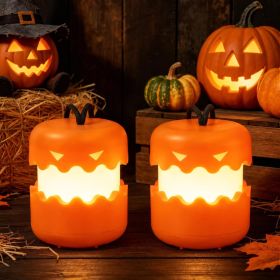 Halloween Pumpkin Lights, Rechargeable Collapsible Jack O Lantern (Option: Orange)