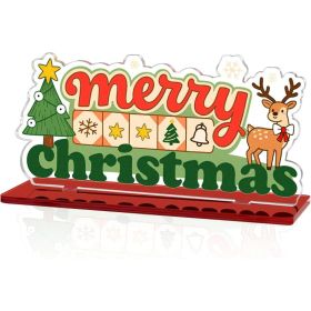 Merry Christmas Acrylic Plaque Sign, Festive Holiday Table Decor, Decorative Christmas Display For Home, Office, Shelf & Mantel (Option: MULTI)