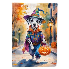 Dalmatian Halloween Trick or Treat House Flag Large Porch Sleeve Pole Decorative Outside Yard Banner Artwork Wall Hanging, Polyester, House Size, (Option: Default)