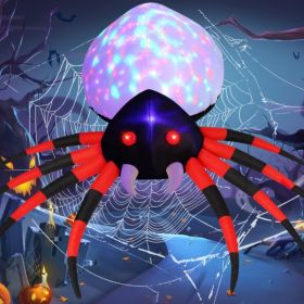 5 FT Halloween Inflatable Spider, Blow Up Yard Decoration With Magic Light For Outdoor Lawn (Option: 5 FT Red)