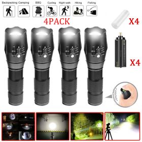4 Pack High Powered LED Flashlight Super Bright Work Light Torch Camping Lamp (Option: 4PCS)