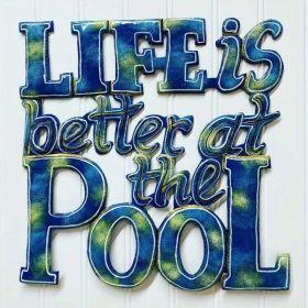 CIFbuy Tropical Coastal Summer Poolside iron Wall Art Decor (TikTok, temu pick-up service) (Option: default title)