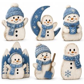 Christmas Decorations Indoor, Snowflake & Snowman Home Decor, Festive Holiday Decorations For Living Room, Bedroom, Table & Shelf (Option: MULTI)