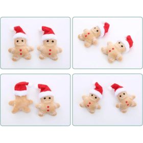 4 Packs Catnip Toys Interactive Toy Costume Plush Christmas Gingerbread Man Cat Toys (Option: White)
