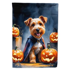 Airedale Terrier Puppy Halloween House Flag Large Porch Sleeve Pole Decorative Outside Yard Banner Artwork Wall Hanging, Polyester, House Size, M (Option: Default)