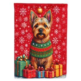 Norwich Terrier Holiday Christmas House Flag Large Porch Sleeve Pole Decorative Outside Yard Banner Artwork Wall Hanging, Polyester, House Size, (Option: Default)