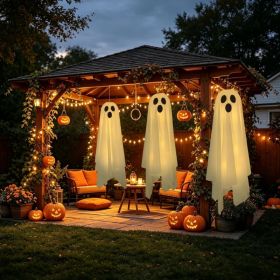 Halloween Decor, 3 Pack Light Up Halloween Hanging Ghosts Decor (Option: White)