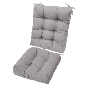 2Pcs/Set 1Pc Back Cushion And 1Pc Seat Cushion Rocking Chair Cushion Upper And Lower Back And Seat Sets (Option: Grey-UpgradedVersion)