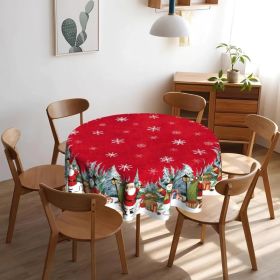 Christmas Round Tablecloth 60 inch Christmas Nativity Table Cloth Xmas Tree Table Cloths Decorations for Home Kitchen Dining Red Buffalo Plaid (Option: Christma Santa Claus)