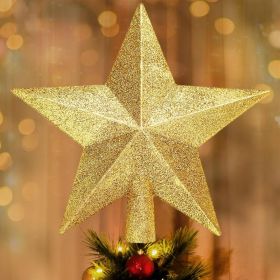 Christmas Star Tree Topper, 8 Inch Gold Shatterproof Holiday Ornament, Decorative Christmas Tree Topper For Indoor & Outdoor Home Decor (Option: GOLDEN)