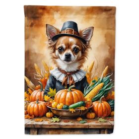 Chihuahua Thanksgiving House Flag Large Porch Sleeve Pole Decorative Outside Yard Banner Artwork Wall Hanging, Polyester, House Size, Multicolor (Option: Default)