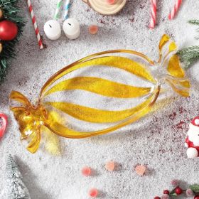 Christmas Candy Glass Plate, Christmas Theme Serving Tray for Holiday Desserts, Cookies & Candy Display, Festive Party Bowl, Red XMAS Decorations (Option: Small red-Yellow)