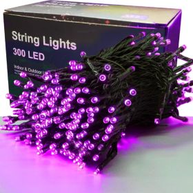 300 LED Purple Halloween String Lights, 98.5FT Waterproof Mini Lights With 8 Modes (Option: Purple)