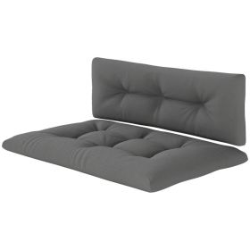 2 Seater Pallet Cushions Outdoor 3.9 Thick Replacement Cushions - Tufted Design For Garden, Patio, Dark Gray (Option: Dark Gray)